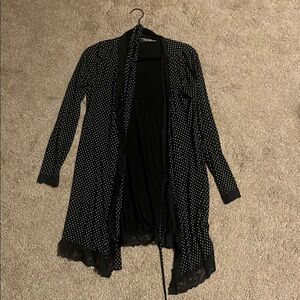 Victoria's Secret Black Lace Trim robe
